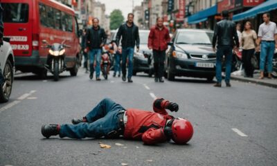 child falls from motorcycle