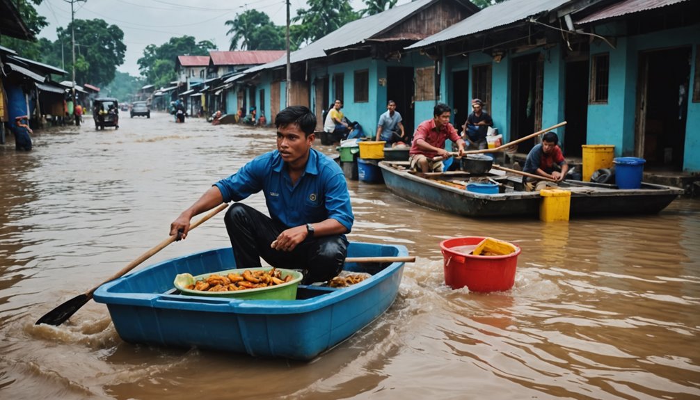 fried snacks during flood