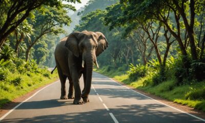 wild elephants journeying beautifully